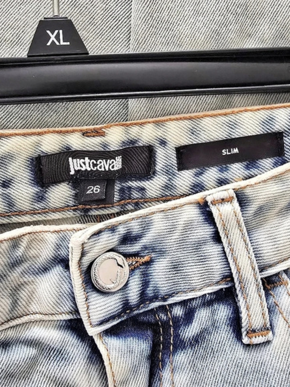 Just Cavalli Women's Straight Leg Jeans Blue Size 26 Like New - Picture 6 of 7